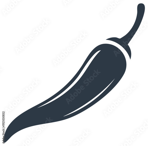 Hot chili pepper icon vector graphic. Simple silhouette of a spicy vegetable for food design.