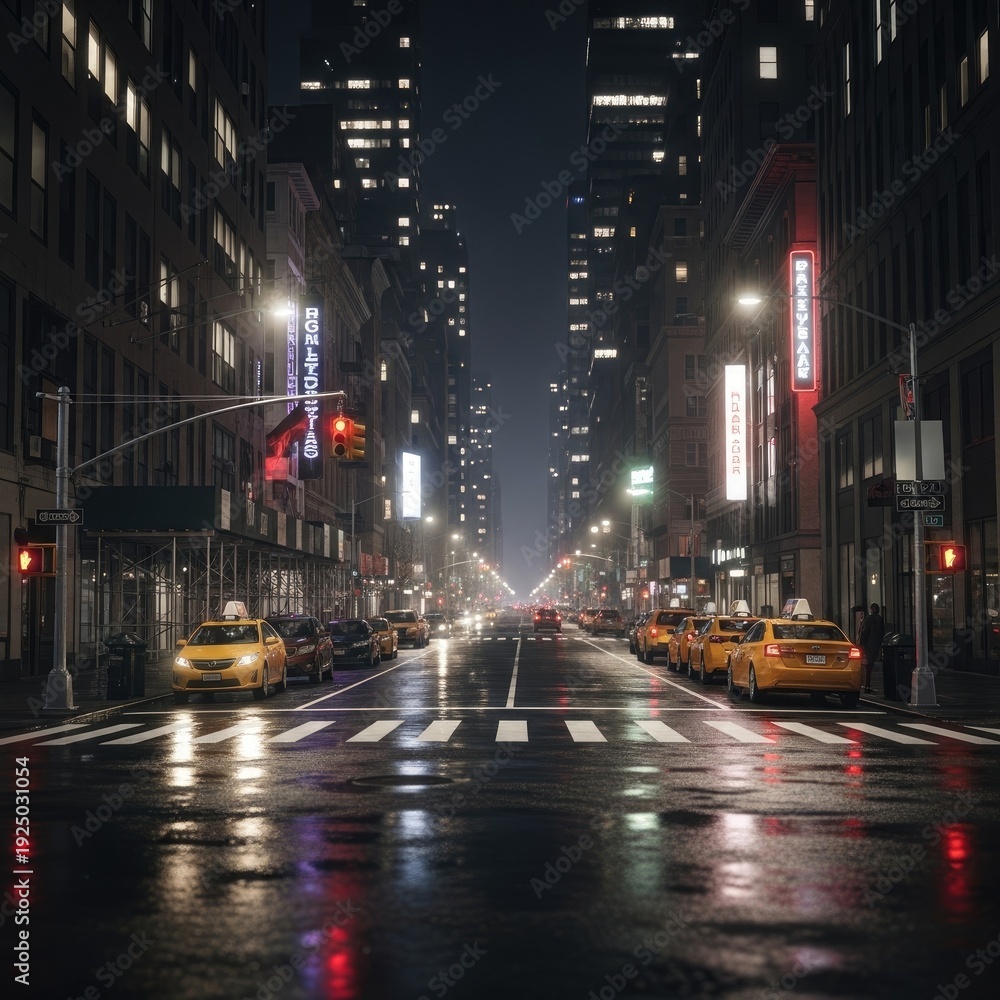 Fototapeta premium Hong Kong city night traffic lights urban street view