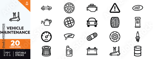Vehicle Maintenance Icons Set
