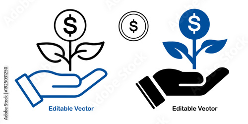 Dividends Icon Vector Illustration for Financial Growth and Investment Concept
