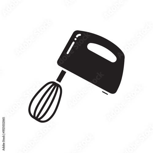 Electric hand mixer kitchen appliance for whipping and mixing food  cooking tool with handle and whisk