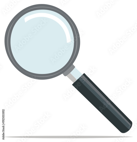 Magnifying glass illustration showing details of a subject or investigation
