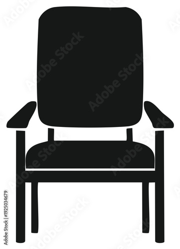 Simple Black Armchair Icon Graphic Flat Design Illustration Furniture Home Decor Room Interior Sit Relax Comfort
