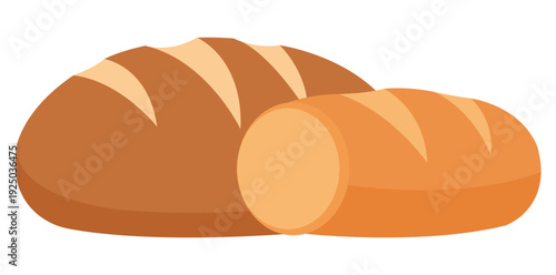 Artisan Loaves: a pair of freshly baked loaves of bread, with one expertly sliced to reveal the inviting, soft interior.