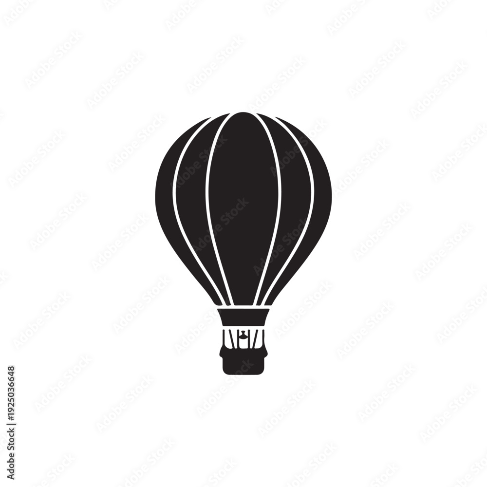 Obraz premium Hot air balloon icon silhouette travel transportation vehicle recreation leisure activity hot air balloon