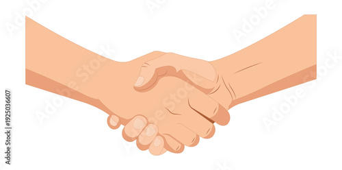 Handshake of Agreement: A close-up view of a firm handshake, symbolizing a deal, agreement, or successful collaboration, rendered in a simple, clean graphic style.