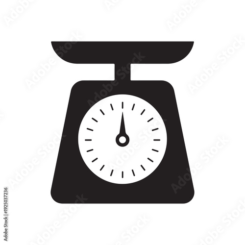 Kitchen scale with dial face and plate on top for measuring weight  household appliance for cooking and baking