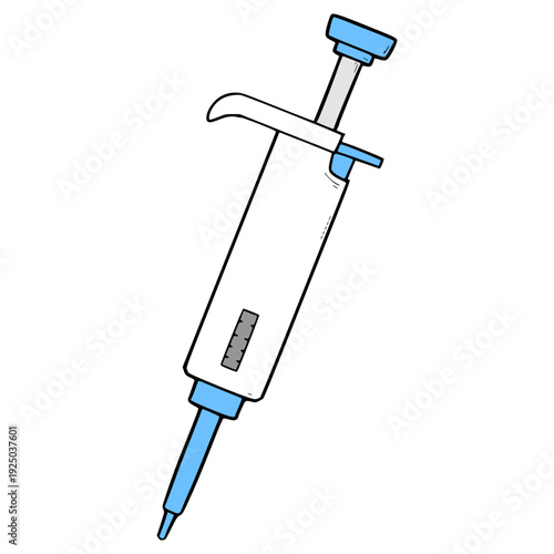 micropipette tool illustration hand drawn isolated vector