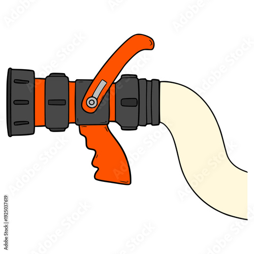 fire hose nozzle illustration hand drawn isolated vector