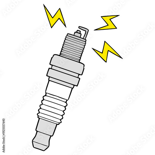 spark plug illustration hand drawn isolated vector