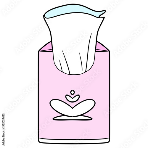opened small pack tissues illustration hand drawn isolated vector