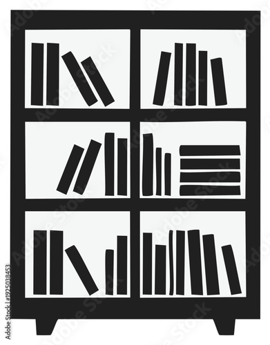 Black Bookshelf Filled With Various Books Arranged Neatly