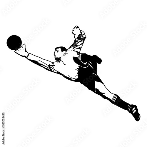 Soccer Goalkeeper Silhouette Collection - Goalie Catching and Saving Ball Action Poses