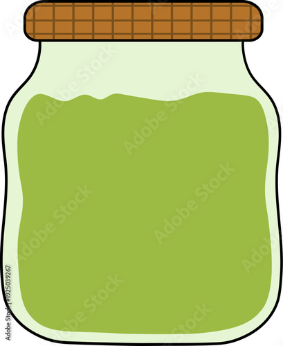 Green Puree in Glass Jar