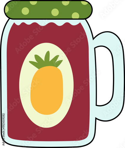Pineapple Jam Jar Illustration