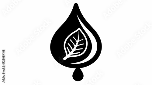Modern eco friendly leaf droplet symbol for sustainable living