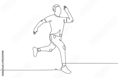 Men wearing urban joggers. Urban joggers concept one-line drawing