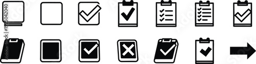 Mobile phone battery and checklist icons