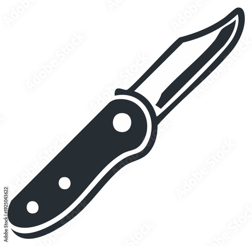 Folding Pocket Knife Illustration for Survival, Adventure, Utility, and Camping