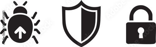 Cyber Security Bug Report Shield Lock Privacy Icon