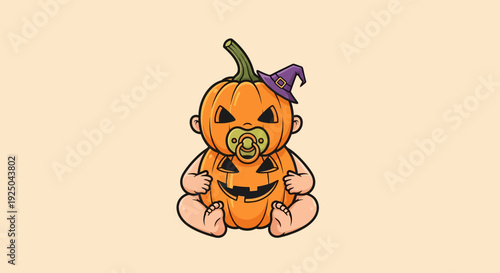 Baby Dressed as Pumpkin.