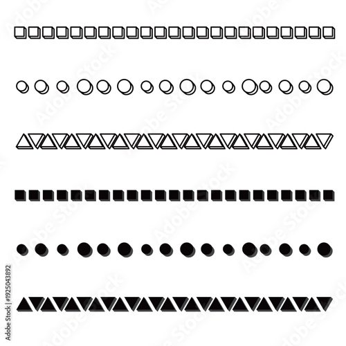 立体的な図形のライン・仕切り線セット