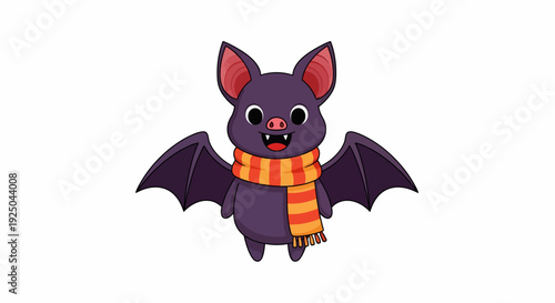 Cartoon Bat with Scarf.
