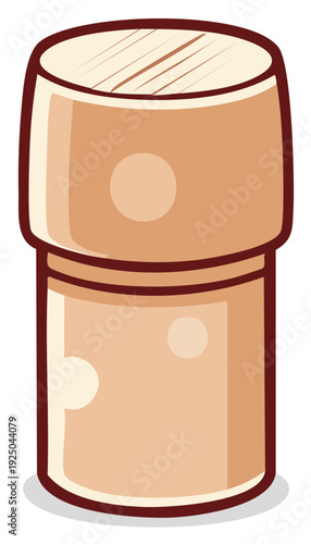 Cartoon Style Wine Cork Champagne Stopper Vector Illustration