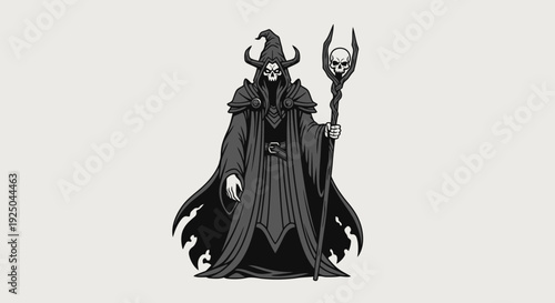 Gothic Reaper Character Illustration.