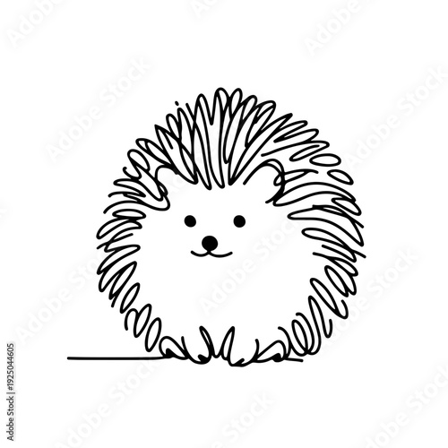 hedgehog one line art
