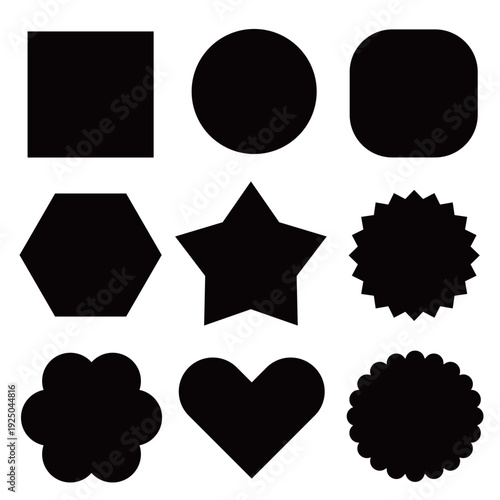 基本の幾何学図形・フレームあしらいセット