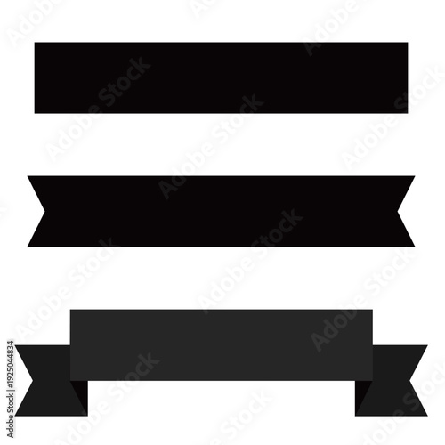 フラットデザインのリボンバナーとタイトル枠セット