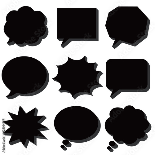 立体的な3D風吹き出し・コメント枠セット