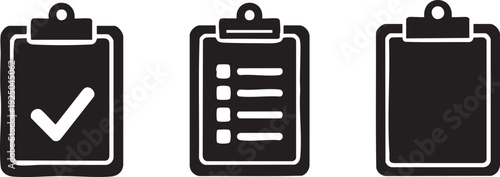 Organized Clipboard Check List Task Tracking Vector Icons
