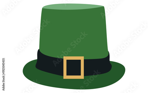 St. Patrick’s Day Leprechaun Hat Clipart – Green Irish Festival Symbol EPS 10 Vector
