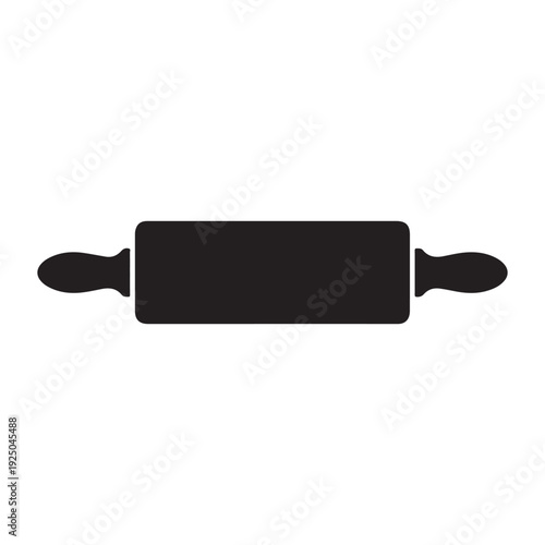Rolling pin with two handles on white background for baking and cooking illustration