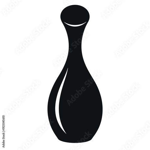 Black silhouette of a classic bowling pin smooth 