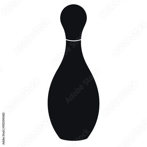 Black silhouette of a classic bowling pin smooth 