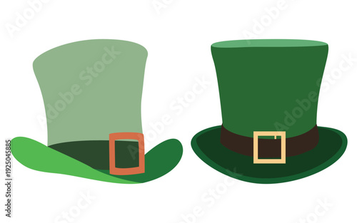 Leprechaun Hat Isolated Icon – Irish Holiday Celebration Decoration Flat Vector Illustration