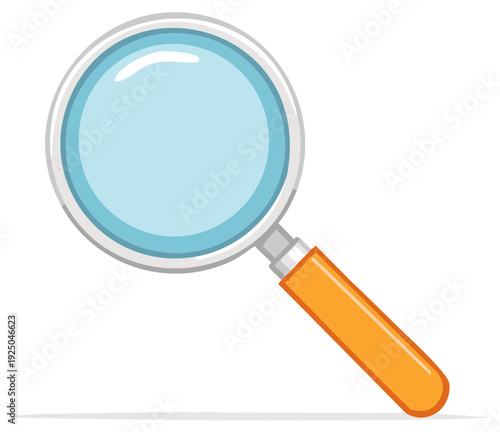 Vector icon of a classic magnifying glass for search and research concepts