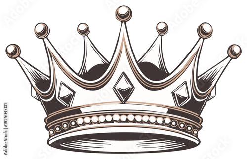 Illustration of a regal crown with ornamental design