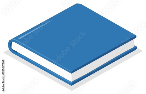 Isometric View of Blue Book with Pages for Learning and Education Concepts