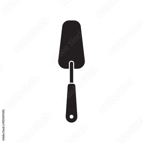 Simple black color kitchen scraping tool with long handle and hole for hanging  kitchen utensil for spreading and scraping