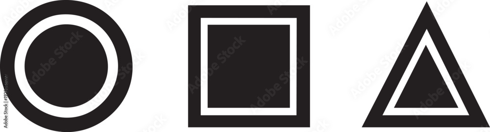 Obraz premium Symmetry Hexagon Polygon Line Shape Vector Art Set