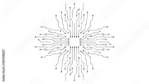 Abstract circuit board pattern resembling a floral or brain like structure
