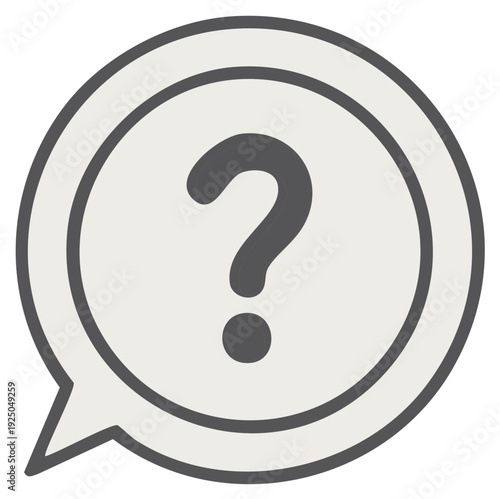 Question mark in speech bubble icon, asking symbol, communication