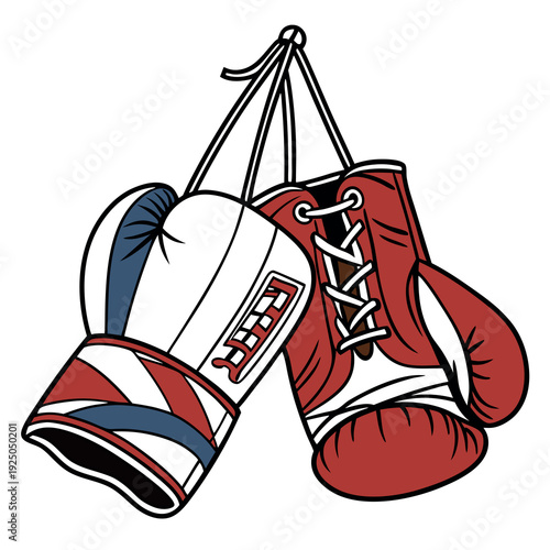 Boxing gloves a detailed realistic colorful vector. 