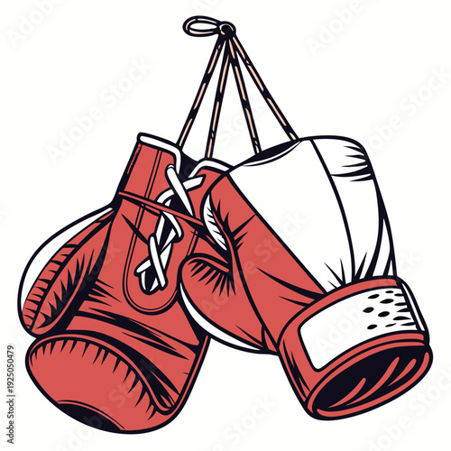 Boxing gloves a detailed realistic colorful vector. 