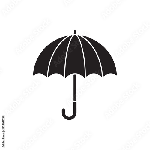 Simple black umbrella icon for protection and weather forecast  a black umbrella