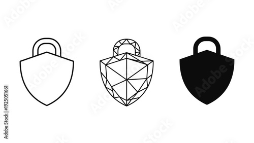 Shield Lock Icons Set